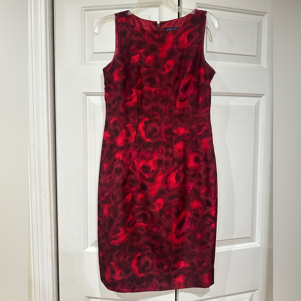 Martin + Osa Vibrant Red Midi Dress